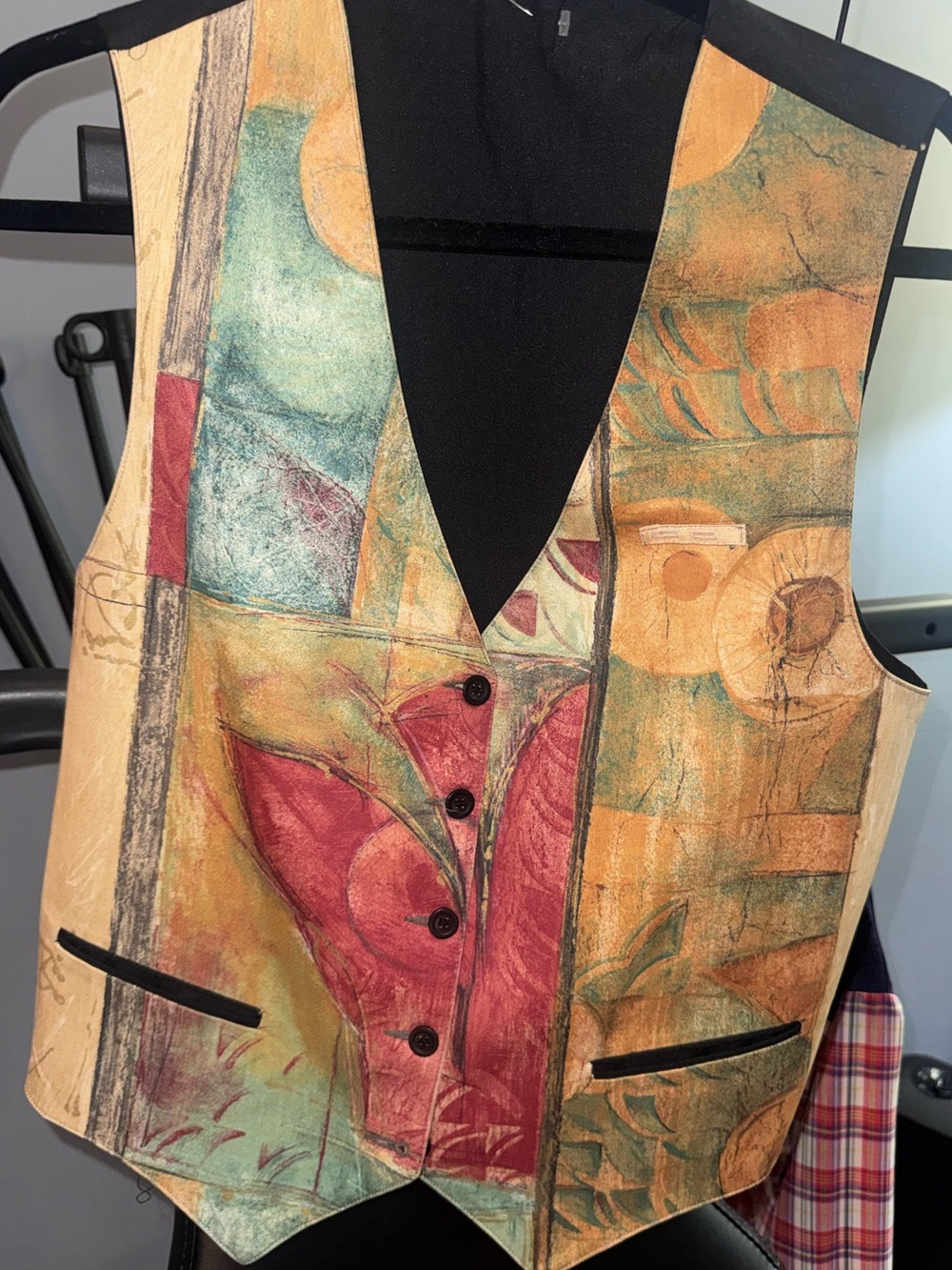 Vintage Men's Artistic Printed Waistcoat Vest - Multicolor